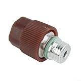 Linnkyfloa A/C Serviceventil High Side R-134a Port Adapter mit austauschbaren Ventilkernen, Aluminium High Side Primary Fitting Kompatibel mit Fahrzeugen für Klimaanlagen-Reparatur