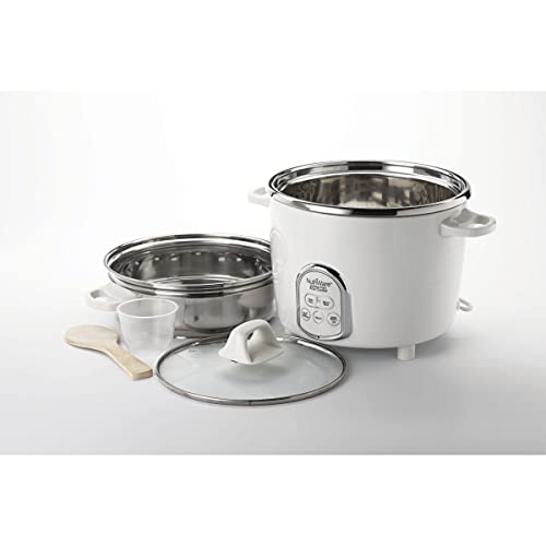 14-Cup-Digital-Rice-Cooker-White-Stainless-Steel-Ready-Indicator-Light
