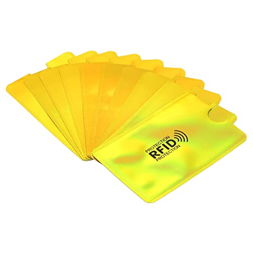 RFID Blocking Credit Card Sleeves, 20 Pack Contactless Protector Holder for NFC Purse, Laser Gold