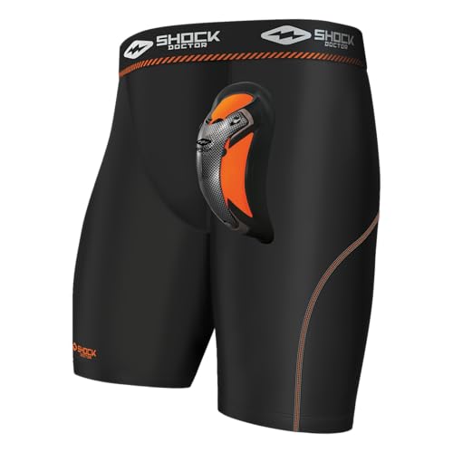 Shock Doctor 337 - Short de Compression avec Coquille de Protection - Ultra Carbon Flex Cup - Noir ou Blanc