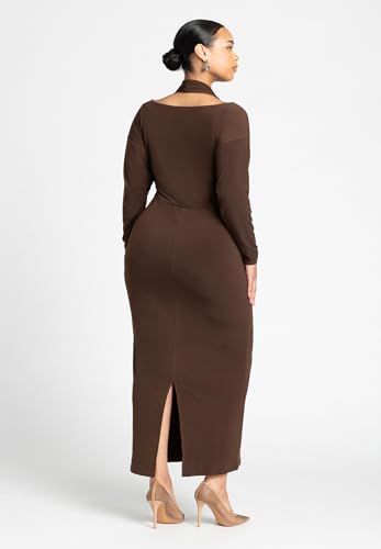 ELOQUII Women's Plus Size Maxi Dress with Halter Layer3