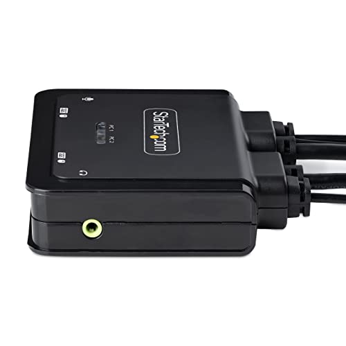 Image of StarTech 2-Port USB-C & HDMI Cable KVM, 4K 60Hz, USB Powered, Hotkey, 6ft