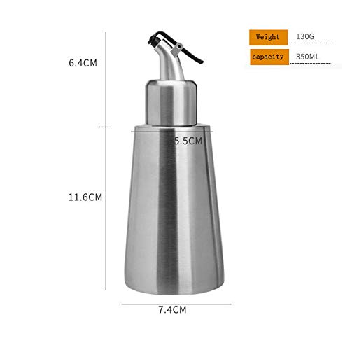 Gteller Stainless Steel Olive Oil Dispenser, Leakproof Pourer Dispensing Bottle for Oil Soy Sauce Vinegar&Cooking Wine 350ml (B Model) - Image 3