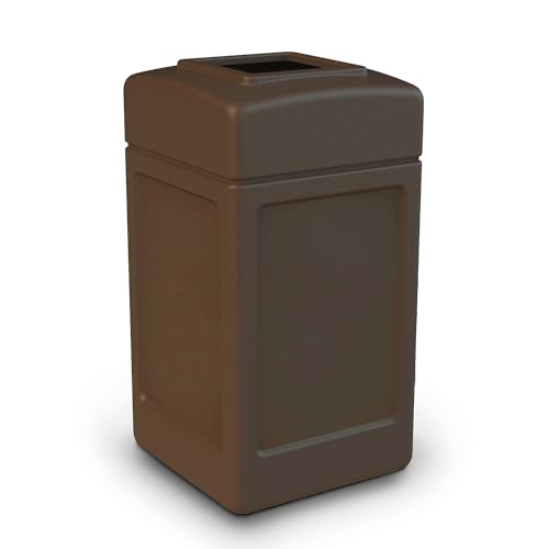 Commercial Zone 732137 42 Gallon Square Waste Container Brown