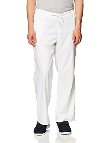 Cherokee Men's Big Ww Flex with Certainty Unisex Natural-Rise Drawstring Pant, White, XX-Large