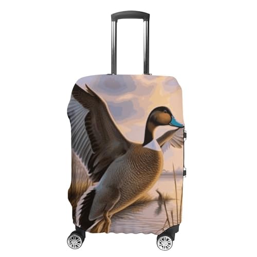 Hunting Flying Wild Ducks Luggage Cover, Washable Elastic Suitcase Cover Protector Fit 18-32 Inch Luggage