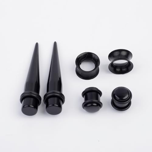 image for Marsrut Acrylic Ear Stretching Kit: Lightweight Tapers, Heart Tunnels 