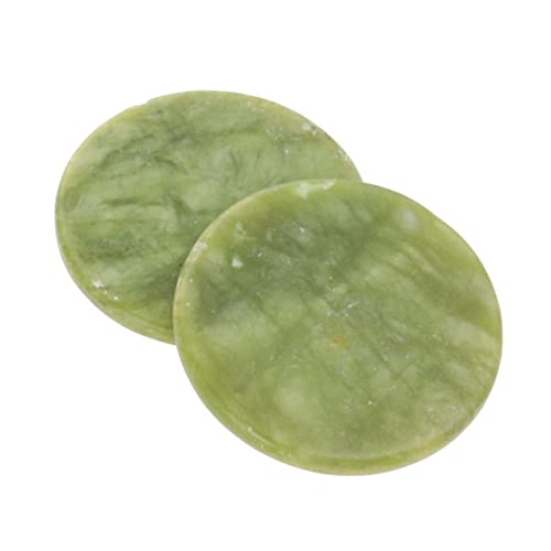 SHERCHPRY 2 Piezas Pallet de Jade para Extensiones de Pestañas de Soporte Redondo para Adhesivo Herramientas de Aplicación de Pestañas Previene Secado Rápido y