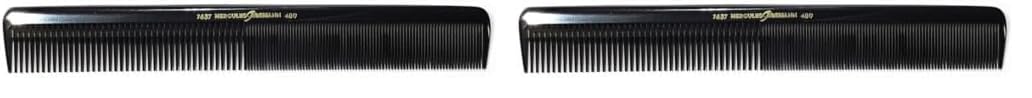 HERCULES SÄGEMANN - Premium Haarschneidekamm | Hochwertiger Naturkautschuk Kamm für präzise Schnitte und sanft zu Haar und Kopfhaut. | Farbe: Schwarz | Größe: 8,5 Zoll (Packung mit 2)
