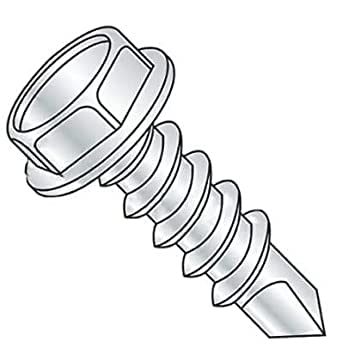 Shorpioen 100-Pack 8-18 x 1/2" Indented Hex Washer Self Drill Screw Zinc & Bake BC-0808KW