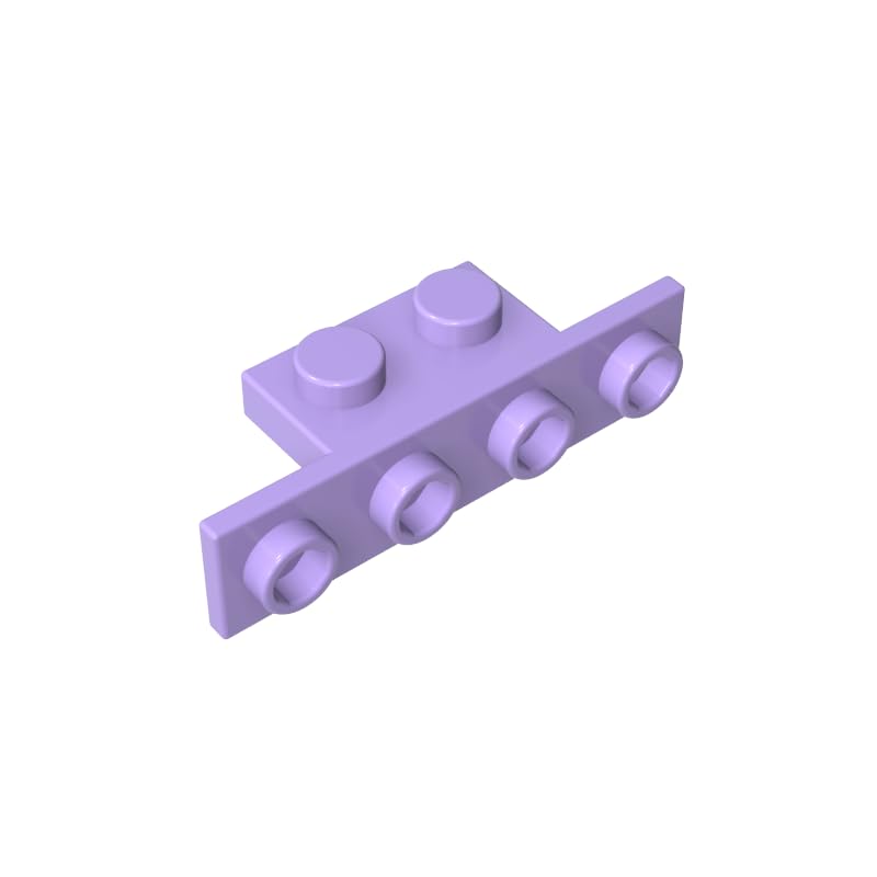 Gobricks 10201 Hinge Plate Bracket 1x2-1x4 [Rounded Corners] 50 Pieces GDS-638 Compatible with Lego Building Blocks Color:Lavender — image 1