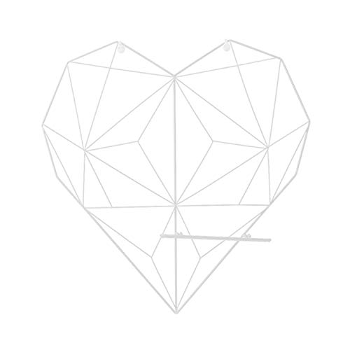 La rejilla de hierro DIY En forma de corazón de las PC 1 del hierro DIY acoplamiento de la rejilla Imagen rack de almacenamiento de titular postal Fotos estante colgante de pared del dormitorio del ho Cover