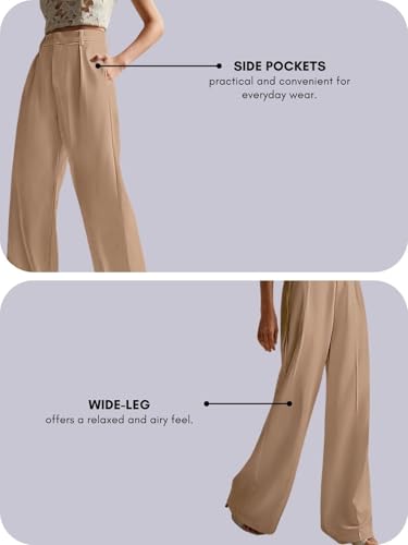 Image of GRECIILOOKS Women High Rise High Waist Trousers Flared Korean Style Formal Pants|Elegant Workwear for Office, College & Events