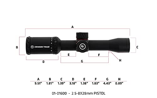 Crimson Trace Brushline Pro 2.5X28Mm Pistol Scope With Sfp, Bdc Pro Reticle, Lightweight Solid Construction, Scope Caps And Lens Cloth For Hunting, Shooting And Outdoor, Black #TOP5