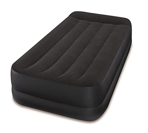 Intex 64122 Materasso Classic Durabeam Pillow Rest Singolo Con Tecnologia Fiber Tech Pompa 341, Pvc-Poliestere, Blu, 99 X 191 X 42 Cm