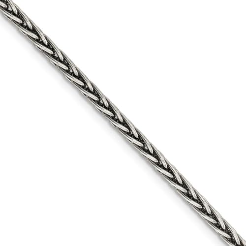 The Black Bow 3.25mm, Sterling Silver Antiqued Solid Spiga Chain Necklace