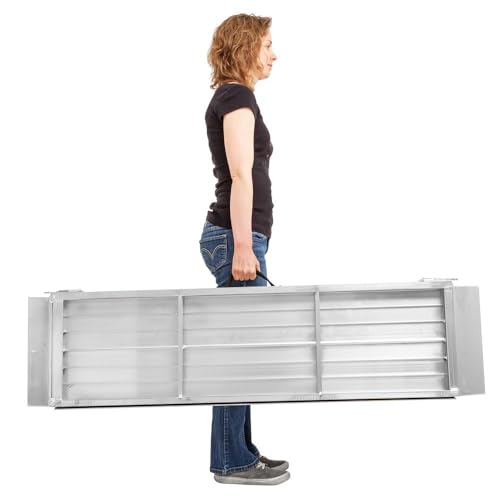 Silver Spring 4\' L Portable Single-Fold Aluminum Wheelchair and Scooter Ramp with High-Traction Grit Coat Surface - 700 lb. Capacity