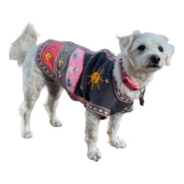 GRAY AND PINK Handmade Peruvian Dog Sweater (4)