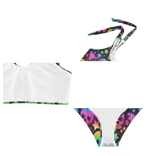 Wusikd Skull Rainbow Girls Swimsuits Two Piece Colored Swimwear Bikini Set for for Girls Size 3T4