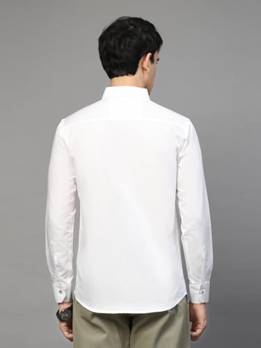 Image of Majestic Man Solid Cotton Casual Shirt - Slim Fit, Full Sleeves, Premium Button Closure