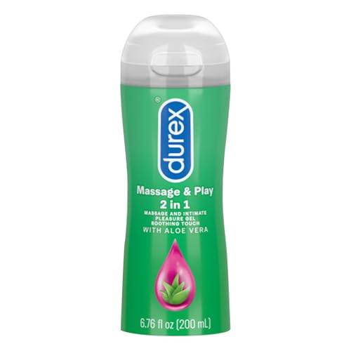 Durex Massage & Play 2 in 1 Lubricant, 6.76 fl. oz. Soothing Touch with Aloe Vera. Lube & Massage Gel in 1 (Packaging May Vary)