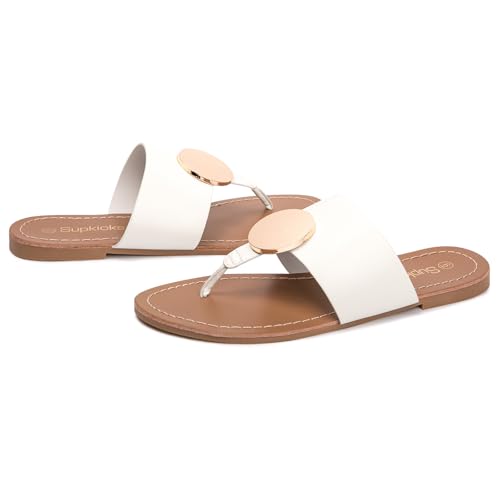 Women's Flip Flops Comfortable Soft T-Strap Flat Sandals Casual Slip on Thong Fashion Slide Sandals Summer Beach Slippers4