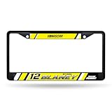 Rico Industries NASCAR Racing Ryan Blaney Black Chrome Frame with Decal Inserts 12" x 6" Car/Truck Auto Accessory