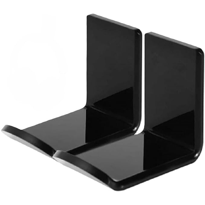 universal wall mount headphone stand holder | adhesive hook for headset, controller, cable | bag organization | sticky under desk/wall hook for pc, (u-shape, pack of 2)