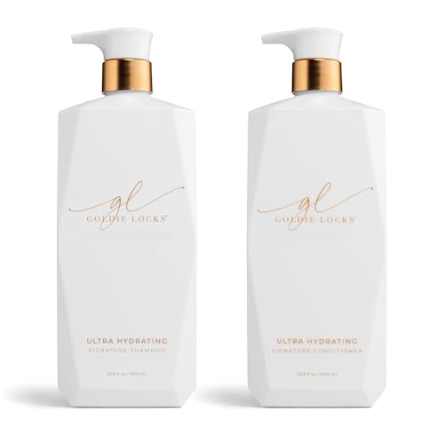 Goldie Locks Ultra Hydrating Shampoo & Conditioner Set - Sulfate-Free, Paraben-Free - for Frizz Control, Shine & Strength - Color Safe & Extension Safe - Protein-Free - 2 x 33.8 fl oz