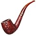 Savinelli Alligator Collection - Hand Stained Italian Wood Pipes, Collectible Briar Pipe Handmade in Italy, Red 606 KS