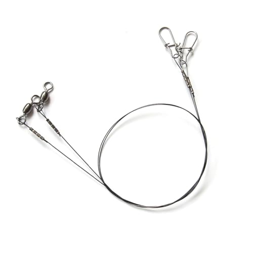 2Pcs Fishing Wire Leader Fishing Wire Leader Fishing Accessories With Swivels Fishing Leaders