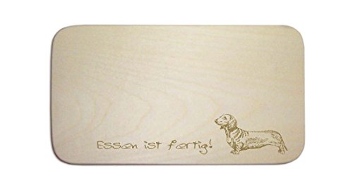 Frühstücksbrettchen « DACKEL TECKEL » mit persönlicher Wunschgravur - Brett Frühstücksbrett Frühstück - Geschenk Hund Dachshund