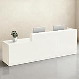 CCUKTFN Mostrador Recepción Moderno de 100 A 240 cm con Cajón y Estantes Abiertos Mueble para Oficina Salón de Belleza Tienda o Área de Entrada