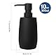 Moderne Seifenspender Schwarz Plastik Seifenspender Bad, Nachfüllbarer Spülmittelspender Küche für Badezimmer Arbeitsplatte, Soap Dispenser mit Pumpspender (Schwarz Glattes)