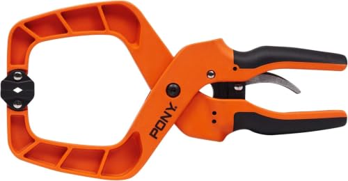Image of Pony Jorgensen 4-Inch Orange Hand Clamp | One-Handed Use | Non-Marring Jaws | Automatic Locking | Pack of 10