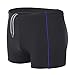 Aquarti Bañador para Hombre Tipo Boxer, Negro/Azul, 4XL