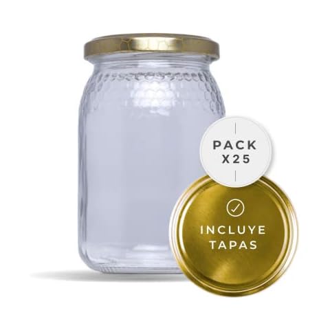 Botes de cristal con tapas para miel InksLand 380 ML (1/2 kg) - Paquete de 25 unidades Cover