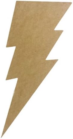 Lightning Bolt Unfinished Cutout, Wooden Shape, Paintable Wooden MDF, Build-A-Cross