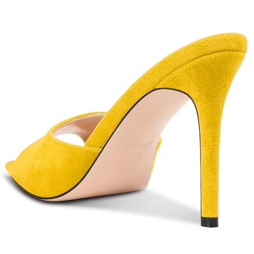 Image of TNYNFBEB Womens Stiletto High Heel Pointed Open Toe Sandals Mules Shoes Slingback Slip-on Prom Party Dress Summer 3.9 Inches Heels