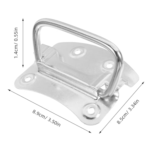 Image of MAGICLULU 2Pcs Heavy Duty Chest Handles, Zinc Plated Case Pull Handle for Toolbox, Chest, Trash Can, Cabinet, Galvanized Buckets Silver