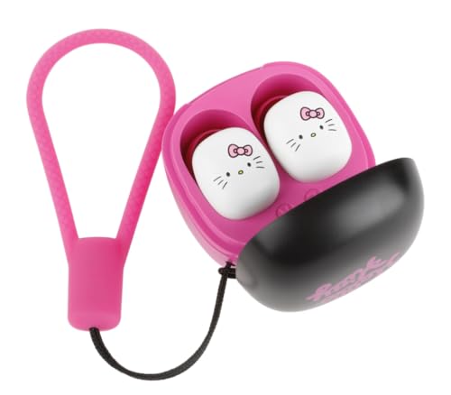 Konix Hello Kitty Cuffie Wireless Per Smartphone E Tablet - Autonomia 6 H + 15 H Custodia - Connessione Bluetooth - Nero E Rosa