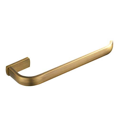 Flybath Porte Serviette Barre Serviette sans Couverture Ouvert Imiter L'antique Laiton Anneau Serviette Chiffon Mural Salle de Bain Cuisine, Bronze Brossé