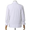 GRACEART Mens Pirate Shirt Ruffle Colonial Shirt Renaissance Poet Frilly Shirt Steampunk Vampire Gothic Costume White #5