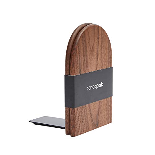 Pandapark Wood Bookends,Non-Skid Bookend For Shelves,Heavy Duty Bookends,Book Stand For Books/Cds,1 Pair #TOP4