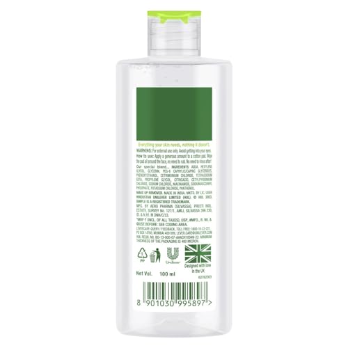 Simple Kind To Skin Micellar Cleansing Water 100 ml | Gently Removes Make-Up & Hydrates | For All Skin Types