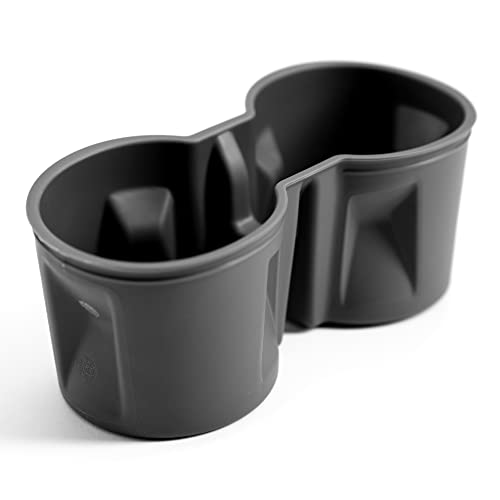 Shop4EV Getränkehalter Becherhalter Einsatz Mittelkonsole Anti-Rutsch Halter Flaschenhalter Grau Kompatibel für Tesla Model 3 und Model Y mit neuer Mittelkonsole