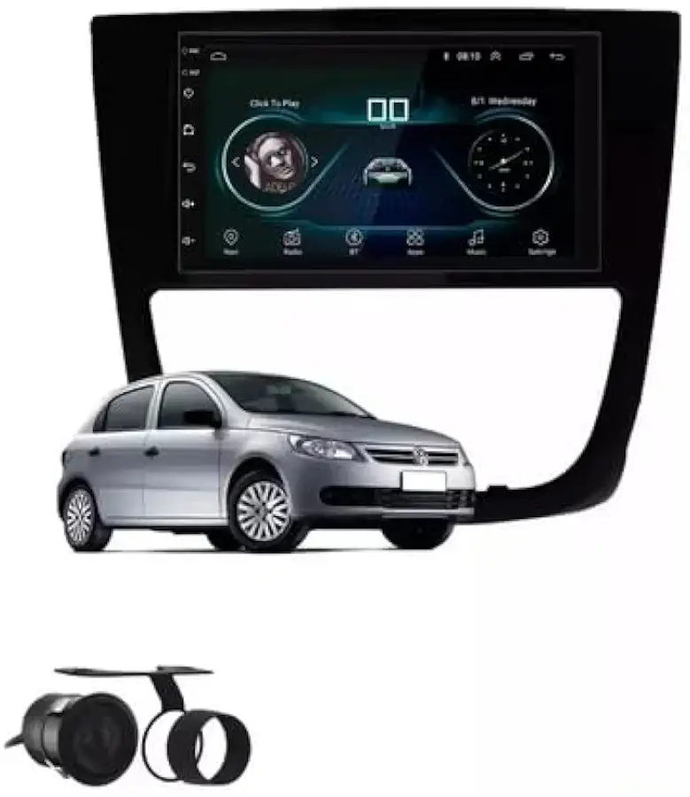 Kit Multimídia MP5 para Gol, Saveiro, Voyage G5 2008 a 2012 com Android – Preto