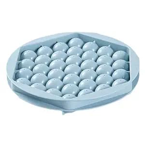 Plastic Mini Round Ice Cube Tray with Lid | Ice Ball Maker for Fresh Juice, Mocktails, Whiskey, Cocktails, Tea & Coffee | 33 Cavity, Easy Release & Stackable in Freezer (1)