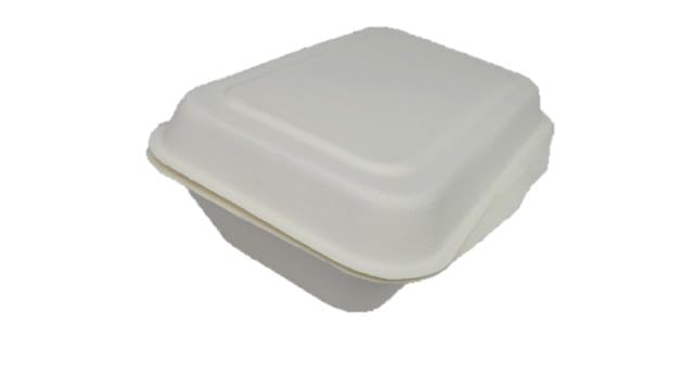 500x PackBio Take Away Box weiß 600 ml aus Zuckerrohr; Lunchbox; Essensbox mit Klappdeckel; Fast Food Box rechteckig;