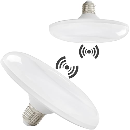 Vanpus Glühbirne Mit Bewegungsmelder E27 LED Warmweiss Filament 2700K 15W Lichtsteuerung Radarlampe ‌Automatische Erkennung: Licht ein-/ausschalten 2 stk UFO Aussehen